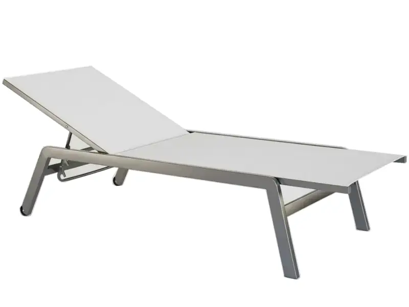 Reposera apilable DIONE de 4 posiciones, mide 187x62x36cm