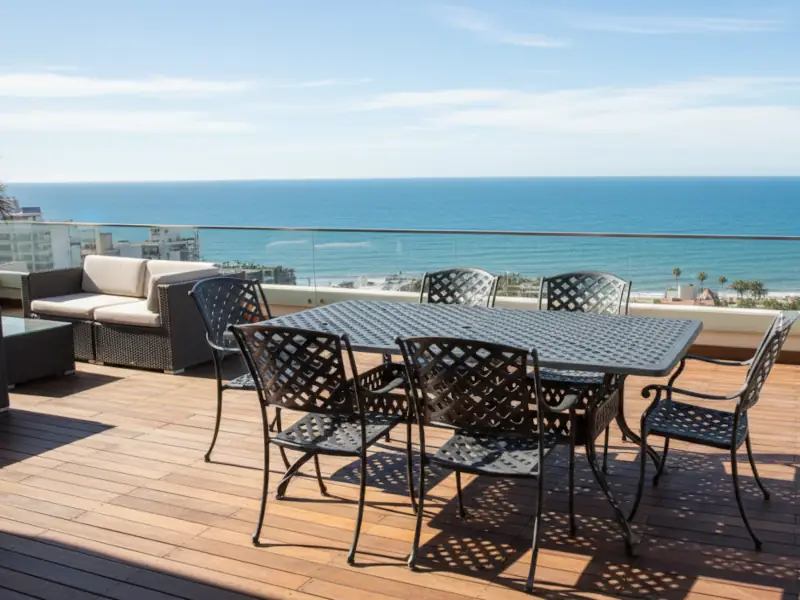 Juego FINLANDIA con mesa rectangular y sillones