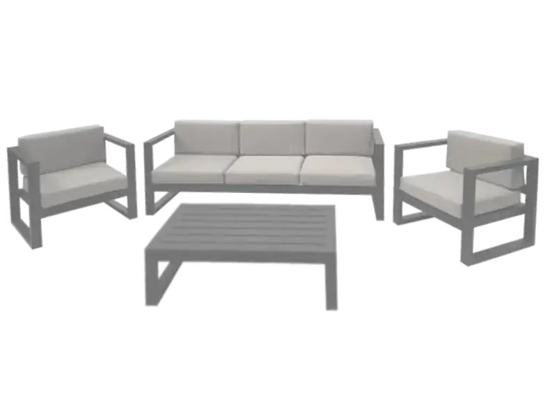 Juego ZEUS con 2 individuales, triple y mesa de 120x66 con tablero ODIN