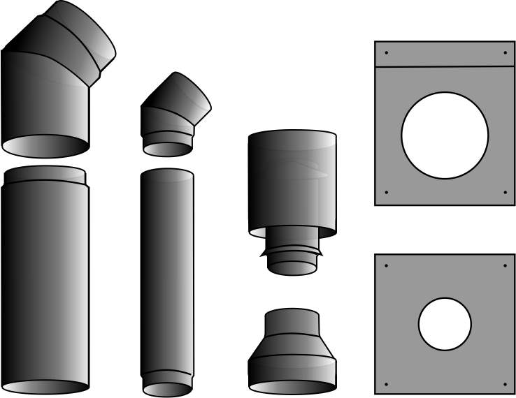 Accesorios para la instalación de las salida de humo