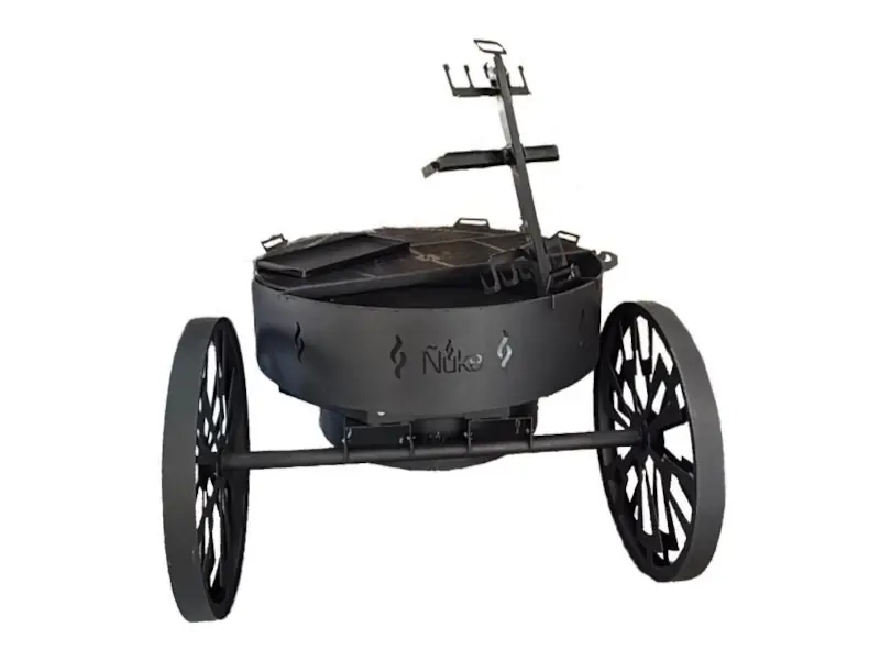 Fogón ÑUKE 120 con carro, parrilla, plancha y asador