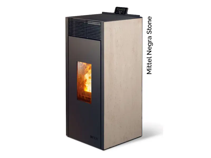 Estufa de pellet Ofen Mittel Glatt Stone Night