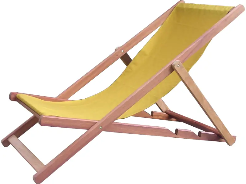 Reposera plegable de madera con lona