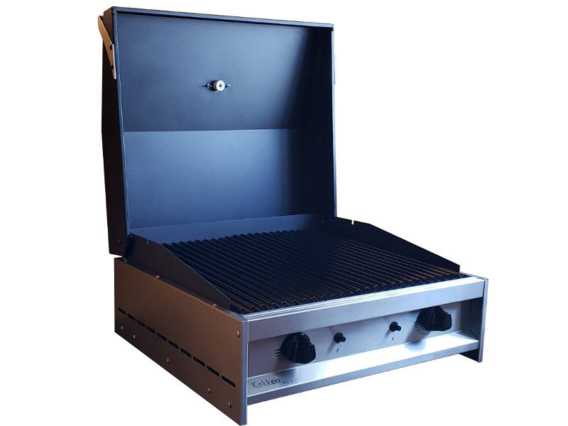 Parrilla Eléctrica Kokken gas grill 67 con tapa