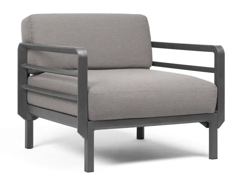 Sillón Maximo individual de Nardi color Basalto con almohadones Lava