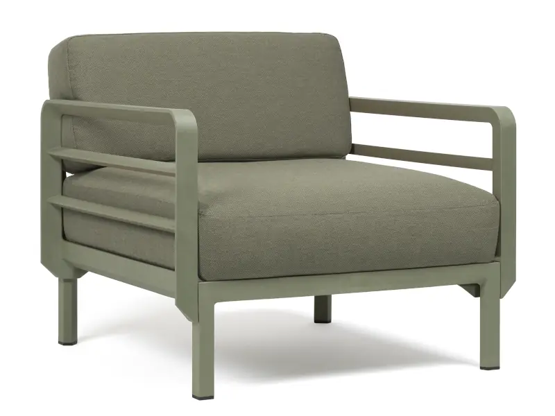 Sillón Maximo individual de Nardi color Cactus con almohadones Timo