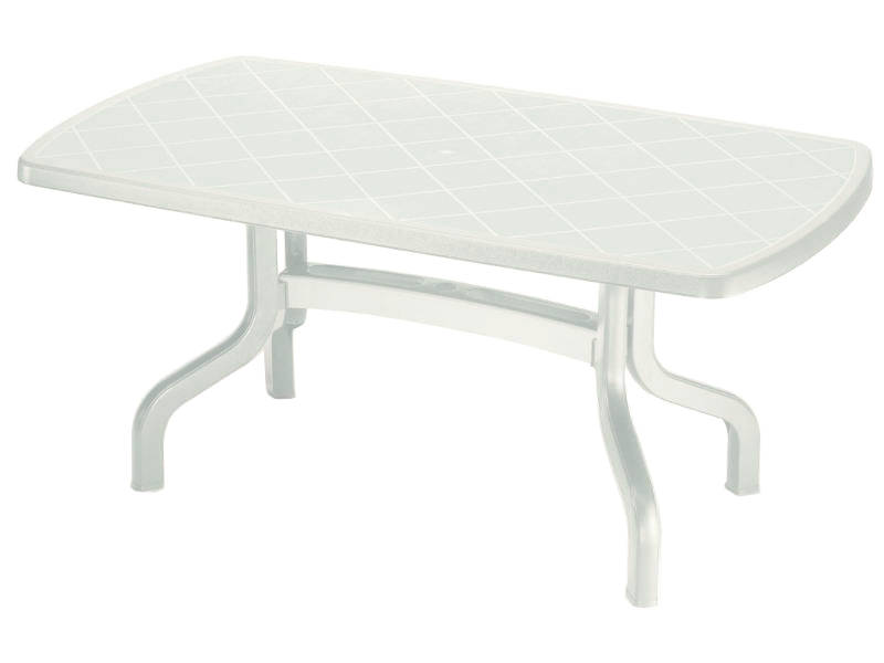 Mesa rectangular plegable con pata central de 140x80 cm.