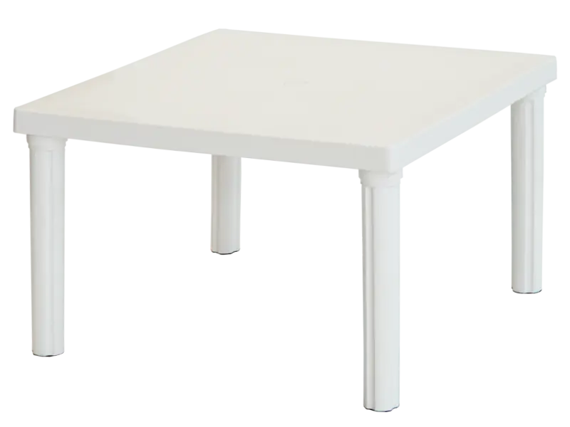 Mesa de resina de 75x75x46 cm.