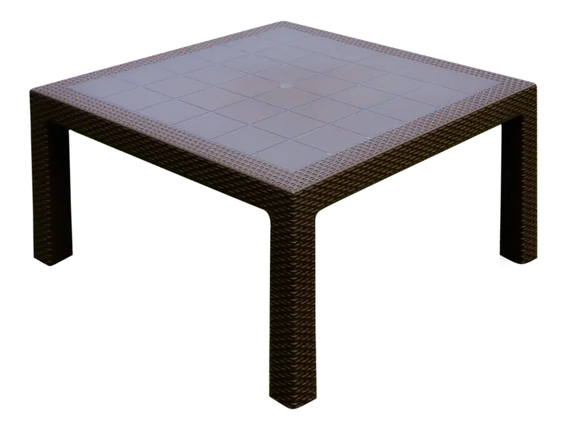 Mesa de resina de 90x90x46 cm.