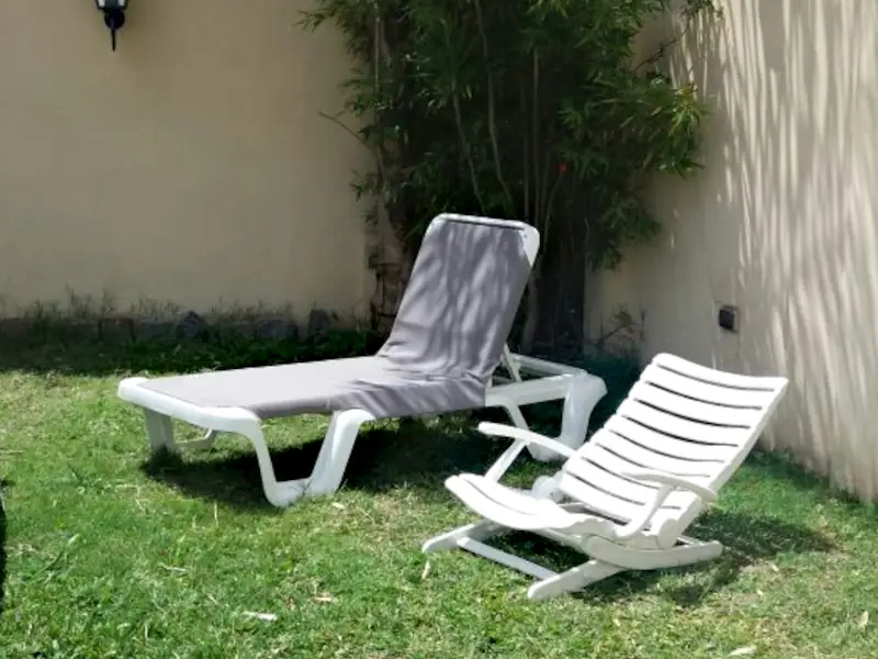 Reposera ROMA con tela gris y sillón reclinable NEW YORK - EL MAITEN