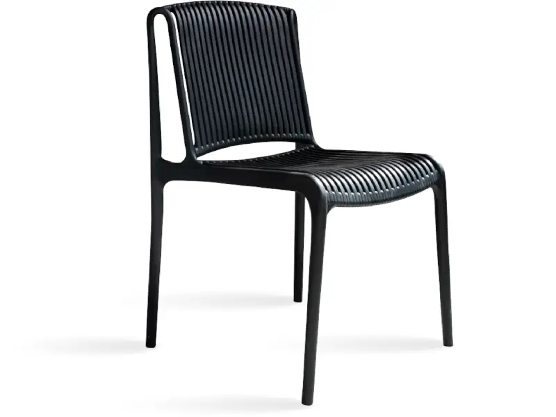 Silla apilable super reforzada de estructura macisa de polipropileno con fibra de vidrio