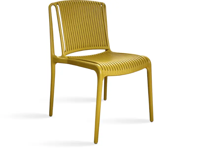 Silla apilable super reforzada de estructura macisa de polipropileno con fibra de vidrio