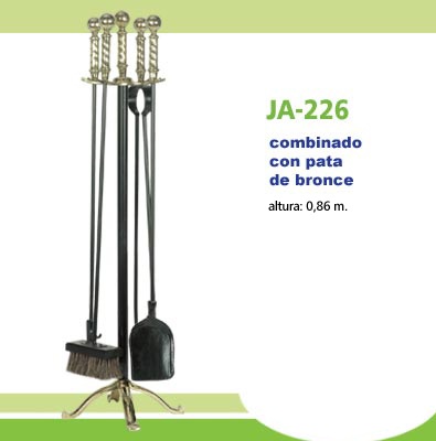 Herramientas de hierro con mangos de bronce - Pie de hierro con mango y base de bronce