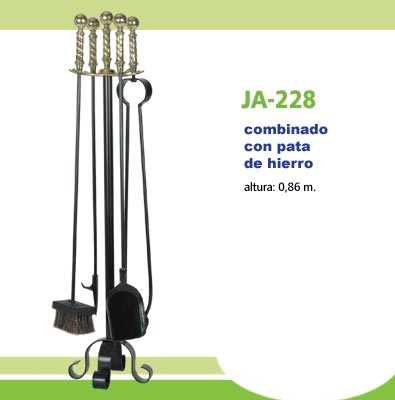 Herramientas de hierro con mangos de bronce - Pie de hierro con mango de bronce