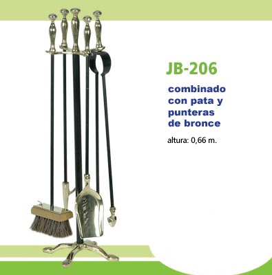 Herramientas de hierro con mangos y punteras de bronce - Pie de hierro con mango y base de bronce