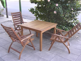 Sillón 5 posiciones con mesa cuadrada