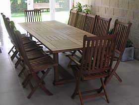 Mesa rectuangular de Quincho con pata H de 280 x 100 cm en incienso